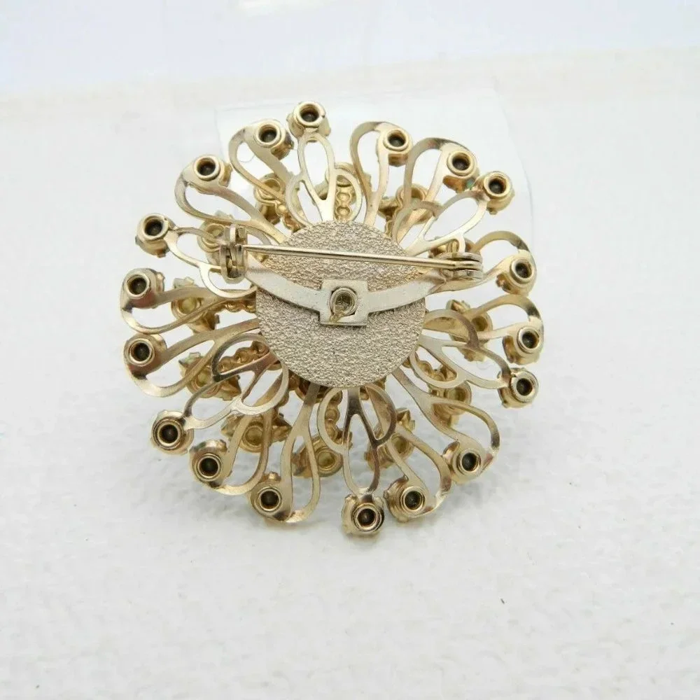 Gold Tone Faux Pearl Blue AB Rhinestone Star Set